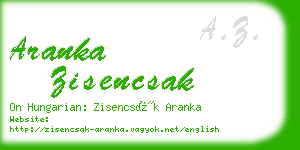 aranka zisencsak business card